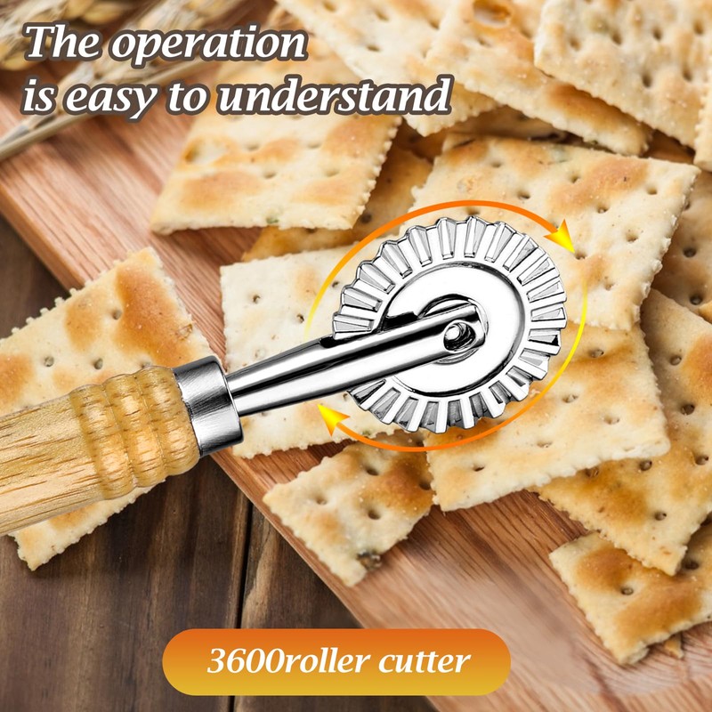 WLLHYF Pasta Cutter Wheel Ravioli Cutter Wheel with Roller Pizza