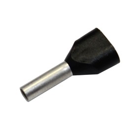 Twin Wire End Ferrules 2 x 1.5 mm2 / 8 mm Black Pack of 100