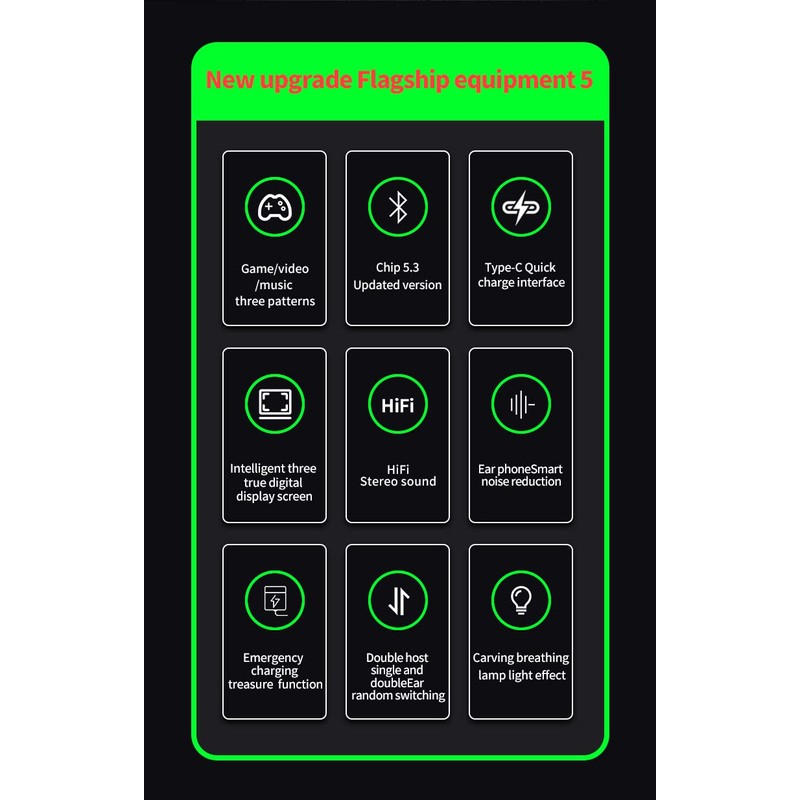 VOLT PLUS TECH Pro Earbuds Wireless V5.3 LED Compatible with