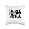 Nad-Birthday In My Fifties Era 50'S Birthday Groovy Throw Pillow,