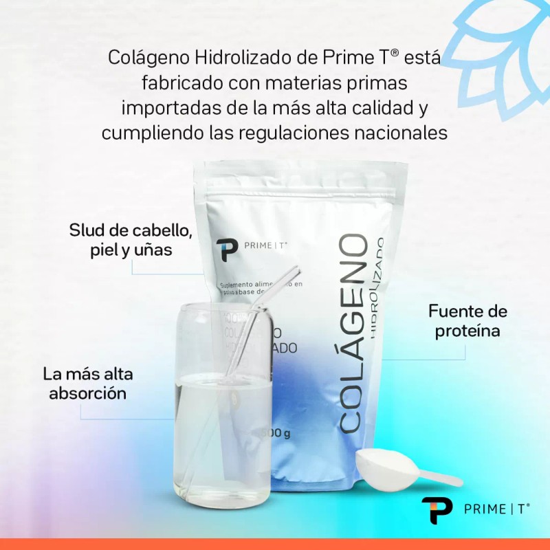 Primetech Nutrition Colágeno Hidrolizado Puro Polvo Primetech 500 G 50