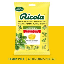 Ricola Lemon Mint No Sugar Added Throat Drops