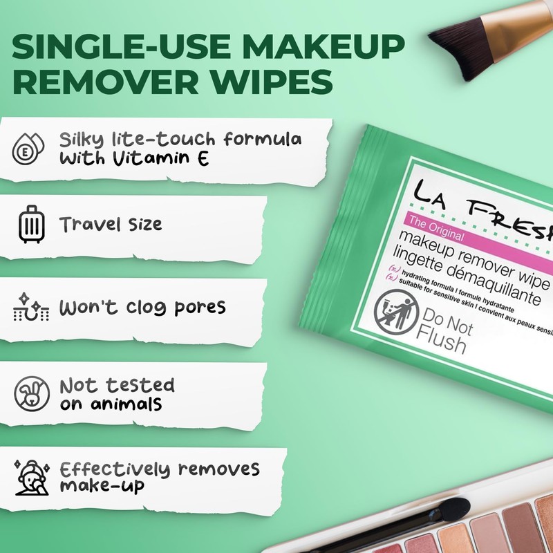LA Fresh Makeup Remover Wipes with Vitamin E - Make