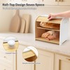 Thalomely Bread Box for Kitchen Countertop, Double Layer Bamboo Bread