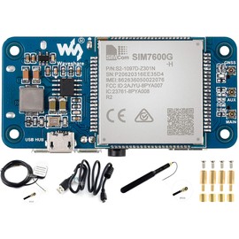 SIM7600G-H 4G HAT Module for Raspberry Pi and PC,Support LTE Cat-4 4G 3G 2G Communication and GNSS Positioning,Global Band,up to 50Mbps Uplink, 150Mbps Downlink