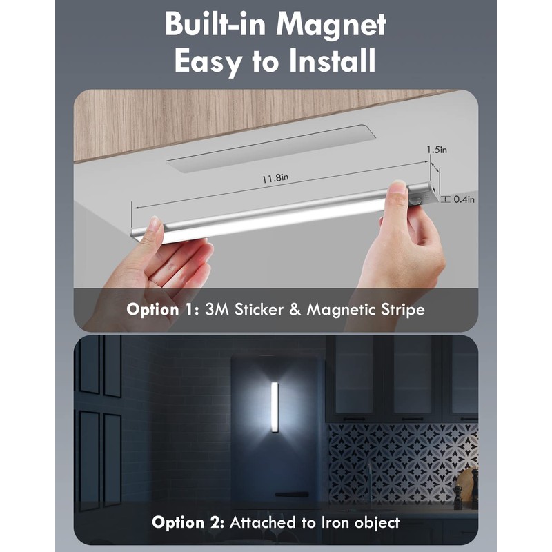 BLS LED Closet Lights, 52LED Motion Sensor Light Indoor, Under