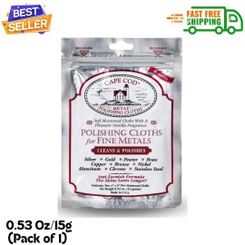 Cape Cod Polishing Cloths for Fine Metals Cleans and Polishes Stainless Steel,0.53 Oz/15g
