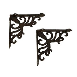 Moby Dick Specialties Rustic Brown Coastal Octopus and Scroll Wall Shelf Brackets Set of 2