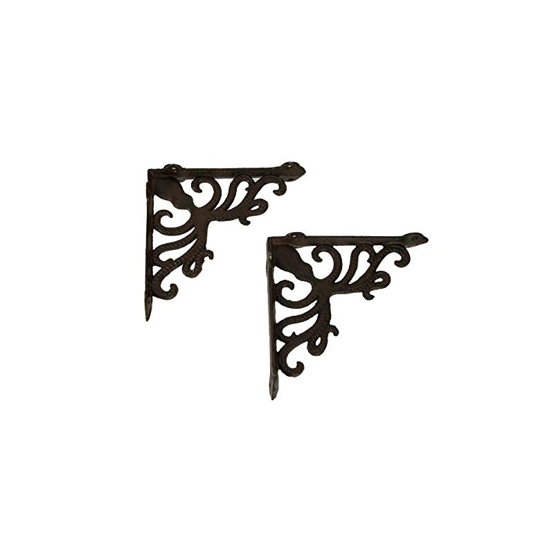 Moby Dick Specialties Rustic Brown Coastal Octopus and Scroll Wall