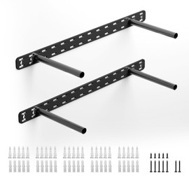2pcs Floating Shelf Bracket Heavy Duty Hidden Metal Brackets for Shelf,Invisible Shelves Hardware Without Jig (22" x 6" x 1.5" Without Tools)