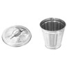 Toddmomy Mini Metal Bin with Lid, Small Metal Trash Can,