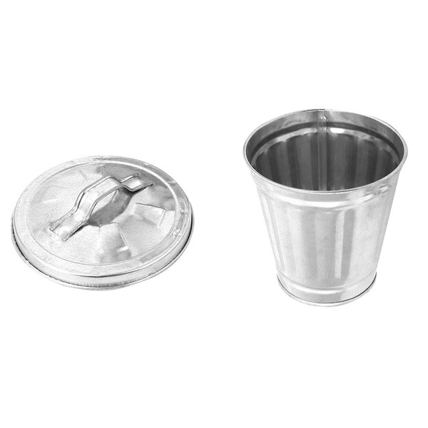 Toddmomy Mini Metal Bin with Lid, Small Metal Trash Can,