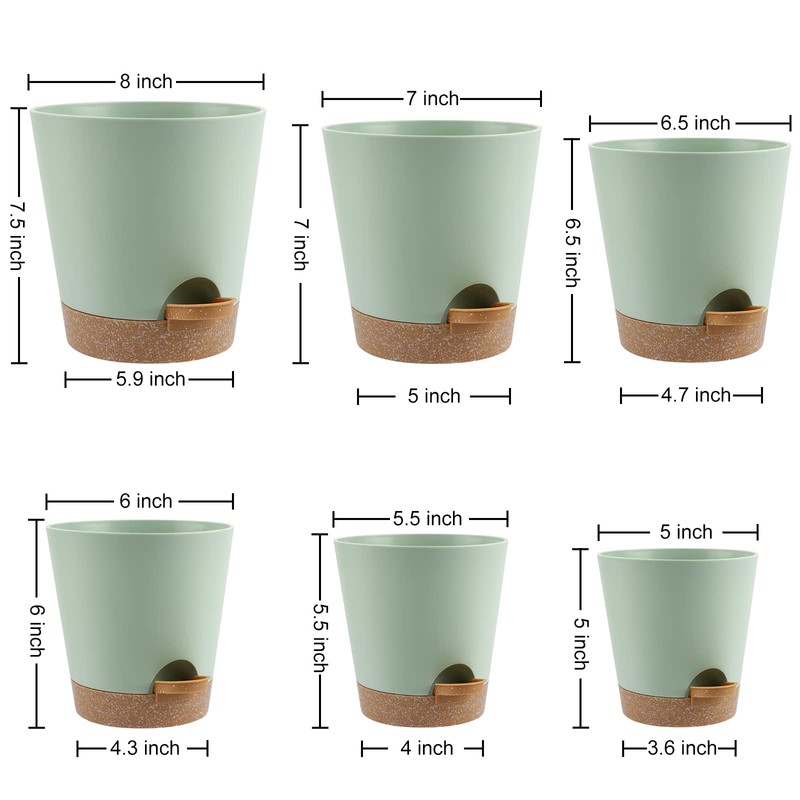 YNNICO Indoor Self Watering Planters with Drainage Holes and Saucers,