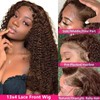 Peenoll Brown Chocolate Jerry Curly Human Hair Lace Frontal Closure
