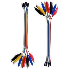 Ganasome 2 in 1 Alligator Clip to Dupont Wire Female - 10pin 20cm for Test Lead Arduino/Raspberry Pi/Orange Pi
