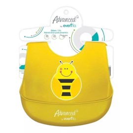 Evenflo Babero Evenflo Advanced 5559 Silicon Grado Alimenticio Color Amarillo Bichos Talla Chico
