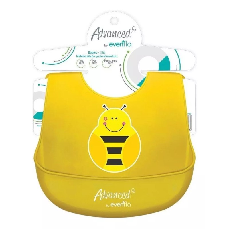 Evenflo Babero Evenflo Advanced 5559 Silicon Grado Alimenticio Color Amarillo