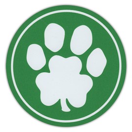 Luck of The Irish - Green Dog Paw Clover Print Car Magnets - St. Patrick's Day
