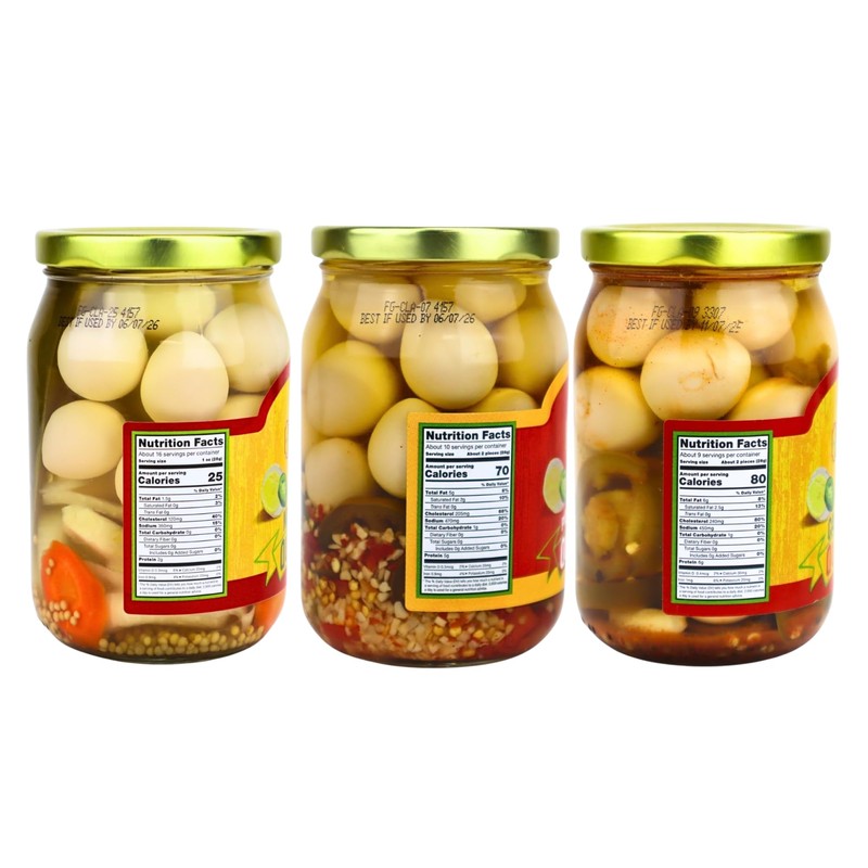 7 Farms Pickled Quail Egg Variety 3 Pack - Mild,