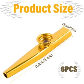 6 Pcs Kazoo Instrument for Adults and Music Beginners Kids Party Favors Kazoo Metal Kazoo for Kids 6 Colors