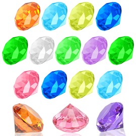 Vicloon Colourful Children's Diamonds, Pack of 16 40 mm Diamonds, Acrylic Diamonds Decoration, Crystal Diamonds Large for Vases, Table Decoration, Party Bags, Wedding, Swimming Toy