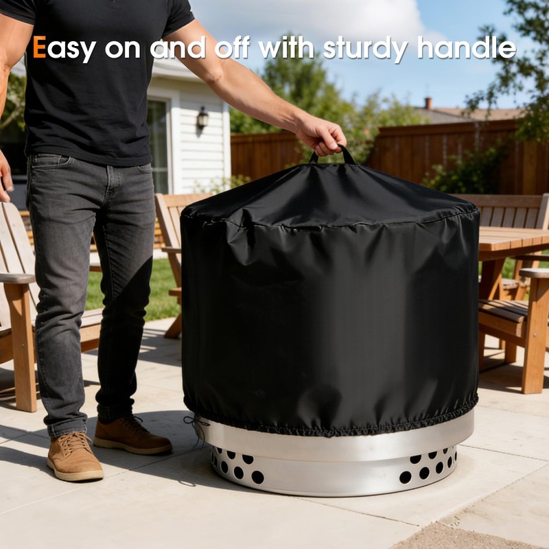 Rilime Fire Pit Cover,30 x 25 Inch Round Propane Firepit
