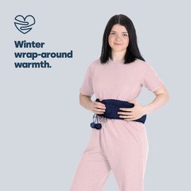 LIVIVO 2L Extra Long Hot Water Bottle with Soft, Removable and Washable Cover - Giant 75cm Size Natural Rubber (Navy with Pom-Pom)