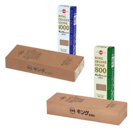 King Set of 2 Japanese King Deluxe Sharpening Stone 800 1000 Grit Whetstone Sharpener