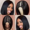 Short Bob V Part Wig Real Hair Wig Straight Bib