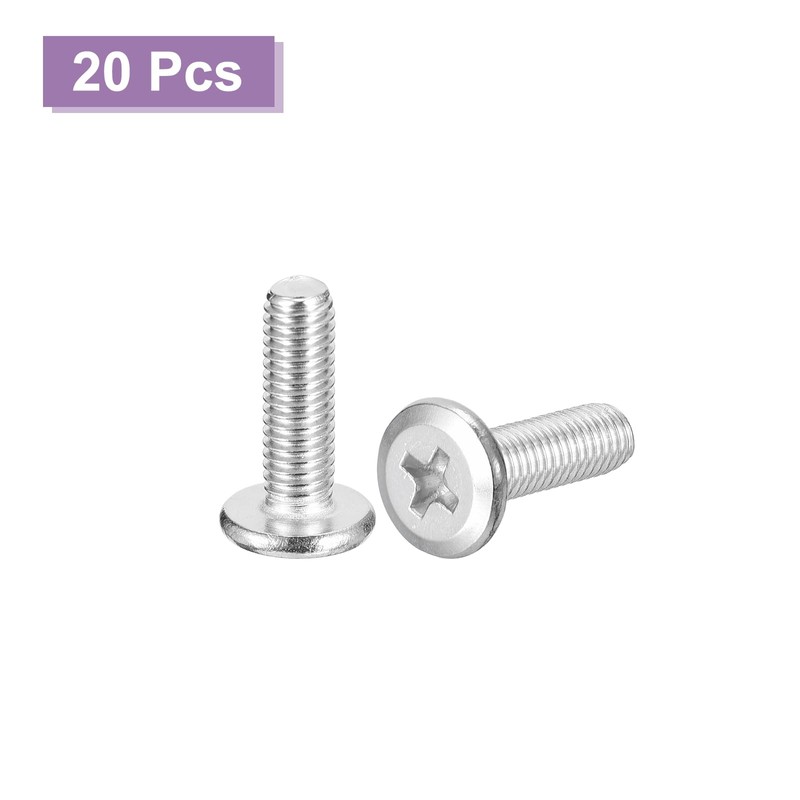 uxcell M5x16mm Flat Round Head Phillips Head Screws, 20Pcs 304
