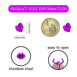 GTTUKK 100Pcs Multicolor Plating Shining Mini Hair Clips,Tiny Claw Cute Jaw Clips, Hair Pins, Barrettes, Hair Accessories For Women Teens (Heart)