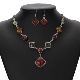 YAZILIND Vintage Jewelry Sets Women Luxury Chain Necklace Earrings Sets