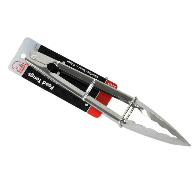 Chef Craft Clam Shell Tongs, 9-Inch, Stainless Steel