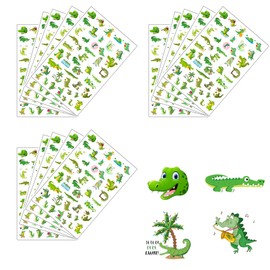 OriniPlay 1200 PCS Reptile Crocodile Themed Paper Stickers-Reptile Crocodile Party Supplies Decorations Goodie Bag Stuffers Favors Prize Motivational Sticker(24 Sheets)