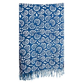 CCcollections Natural Dyed Thai Indigo Handmade Silk Scarf (Small - A)