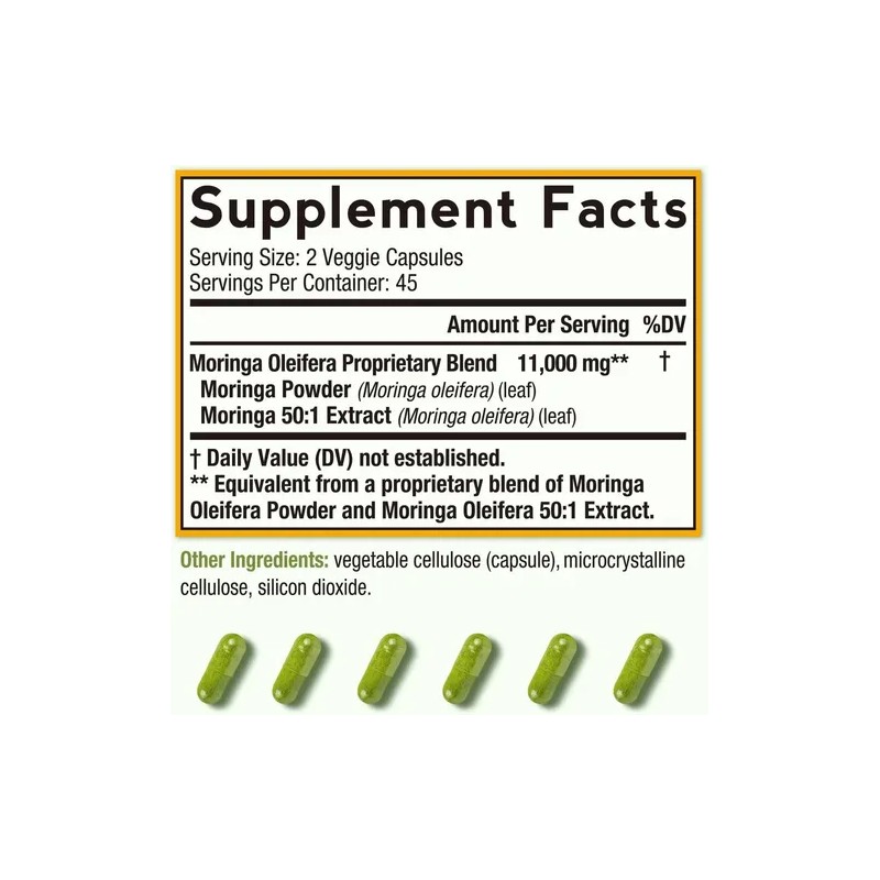 Doctors Recipes Moringa 11,000 Mg 90 Caps Veganas Sin Sabor