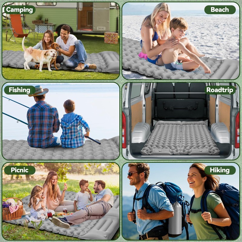 Camping Sleeping Pad 4" Extra Thick Ultralight Inflatable Sleeping Pad