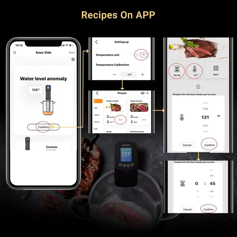 Inkbird WIFI Sous Vide Cooker & 44PCS Electric Vacuum Sealer