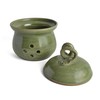 MudWorks Pottery White Daisy Garlic Keeper, Handmade in the USA