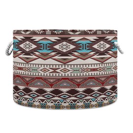 xigua Cesta de almacenamiento grande de algodón con cuerda azteca Navajo patrón cesta para ropa de bebé para mantas, juguetes cesta de almacenamiento para ropa sucia