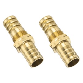 sourcing map 2 Pcs Brass Hose Barb Fitting Straight Connector Coupler, 5/8" ID Brass Fitting Air Hose Fittings 2.36" x 0.79"(LxW) for Connecting Water Fuel Air, Oil Hoses