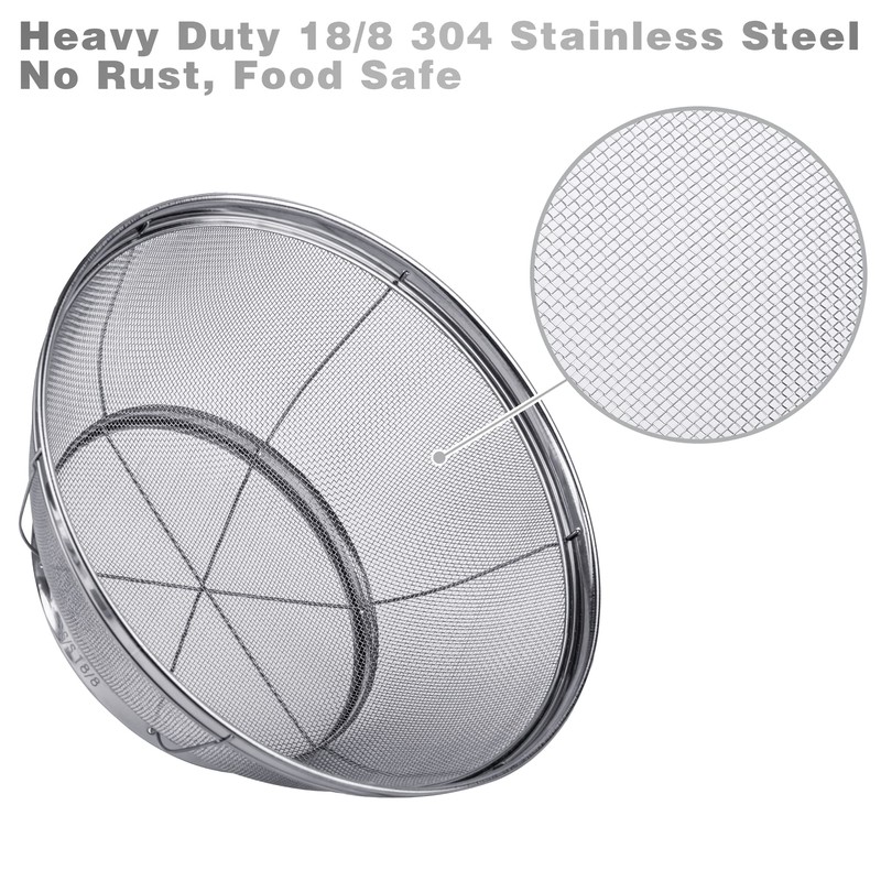 3 Pack Strainers for Kitchen, 18/8 Stainless Steel Colander, Fine