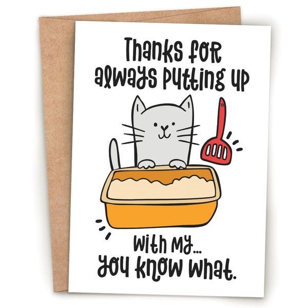 Funny Cat Mom or Cat Dad Card From Pet Cat