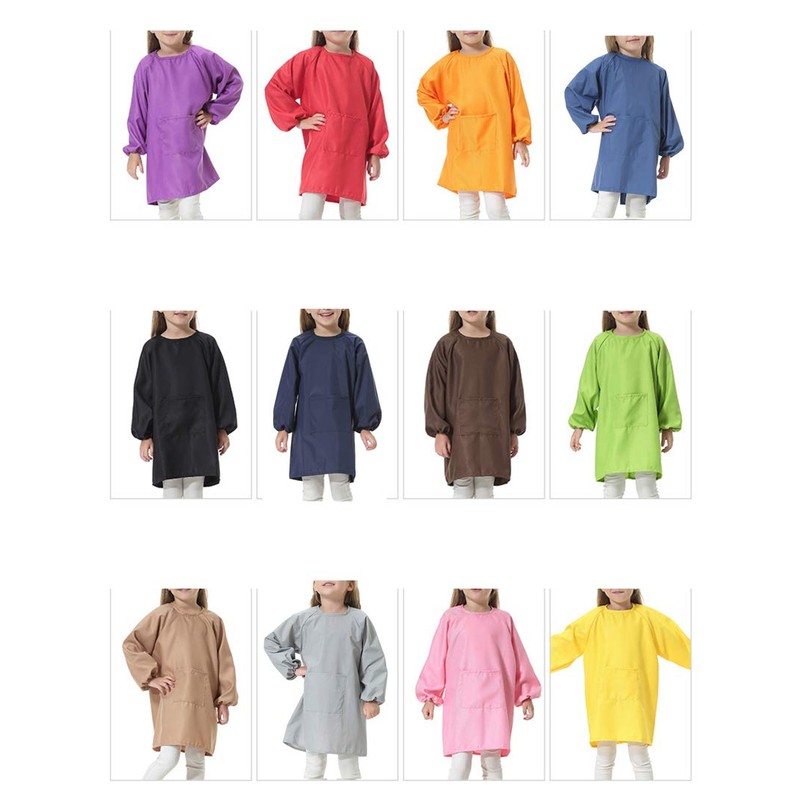 Emfay Smock Children's Plain Apron for Boys and Girls, Lunching,