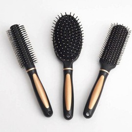 Soft Cushion Self Scalp Massage Hair Brush - Mini & Kids Calming Comb 03. Flat Brush 2ea