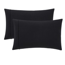 Flannel Pillowcases Standard Set of 2 - Ultra Soft Flannel Pillowcases Set Cozy & Breathable Pillow Cases Queen Size Set of 2 - Heavyweight & Durable, Standard/Queen, Black