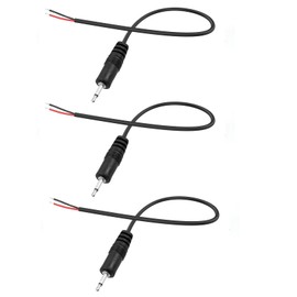 EAHOSUCC 3PCS 0.25M/0.8FT 2.5mm Male Plug to Bare Wire Open End，2.5mm TS 2 Pole Male Mono Extension Cable for Replacement 2.5mm Cable