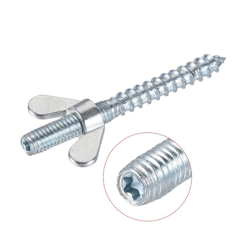 uxcell 12pcs M6x60mm Hanger Bolt, 10pcs M6 Wing Nuts for