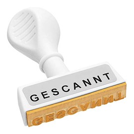 Wedo 19333 Stock Text Stamp Scanned, Plastic Imprint Width 45 mm Height 5 mm Ergonomic Handle White