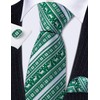 Barry.Wang Men's Christmas Tie Set Pocket Square Cufflinks 4 Pieces